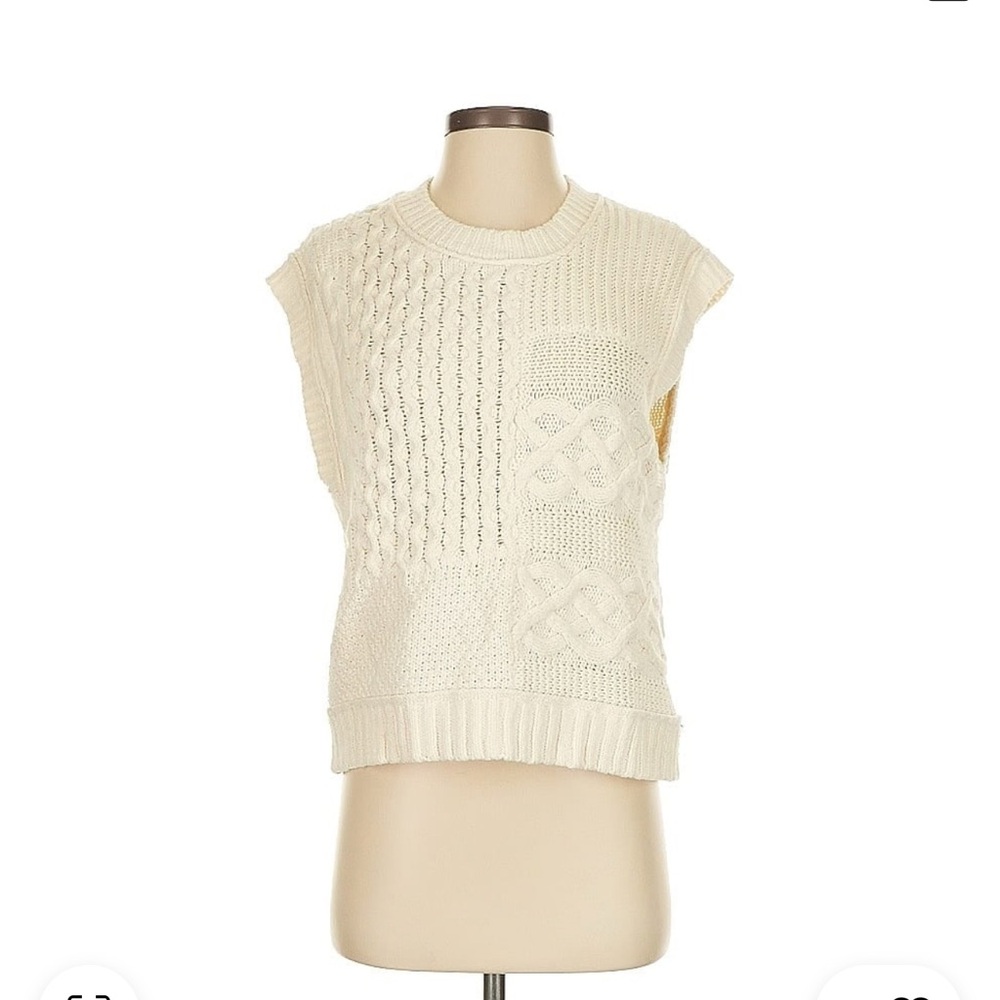 Madewell Cream Chunky Sweater Vest